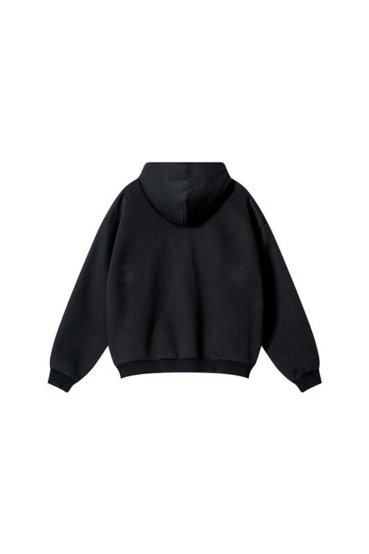 345GSM Solid Color Zipper Pockets Hoodie