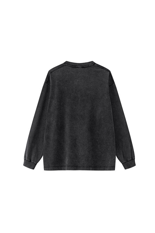100% Cotton 250GSM Pigment Dyed Long Sleeve Crew