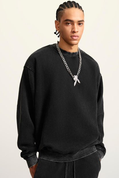 355G Washed Fleece Crew