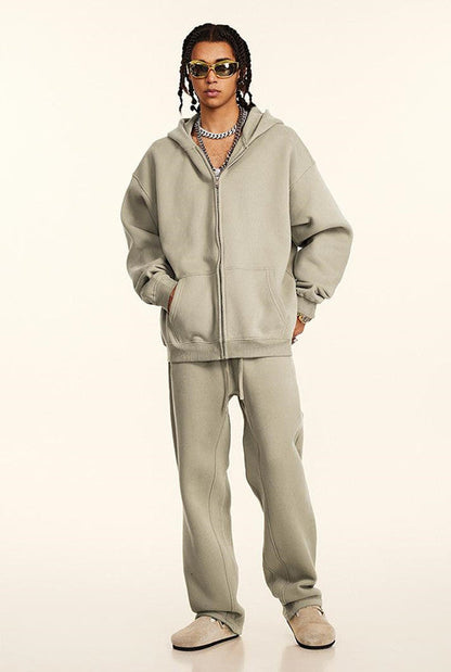 345GSM Fleece Solid Color Zipper Jacket