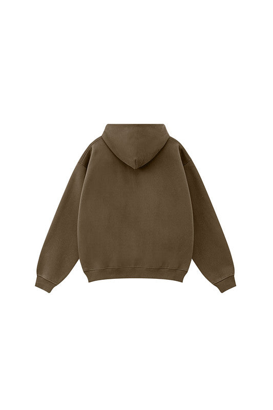 345GSM Fleece Solid Color Zipper Jacket