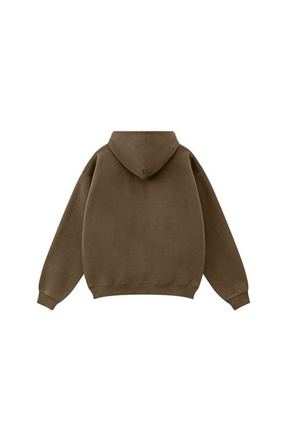 345GSM Fleece Solid Color Zipper Jacket