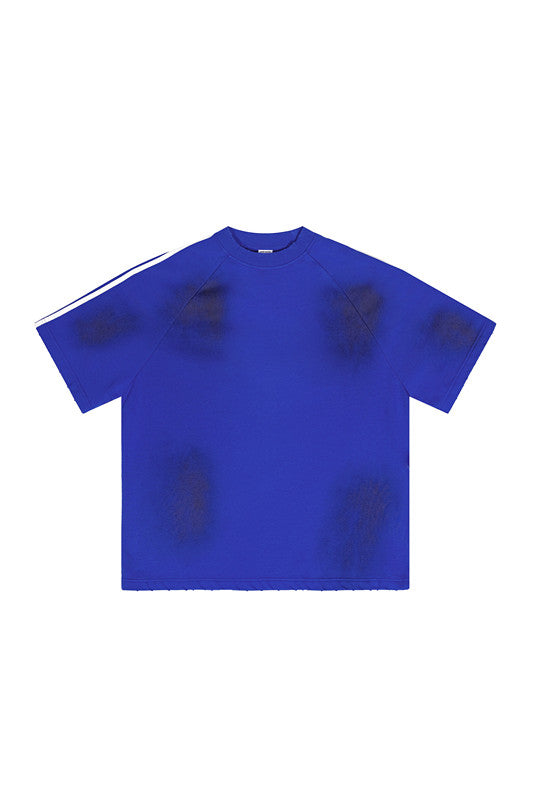 300GSM Dirty Effect Stripe Side Tee