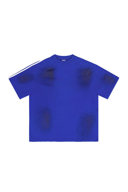 300GSM Dirty Effect Stripe Side Tee