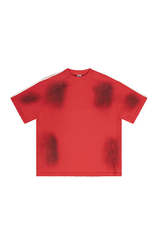 300GSM Dirty Effect Stripe Side Tee