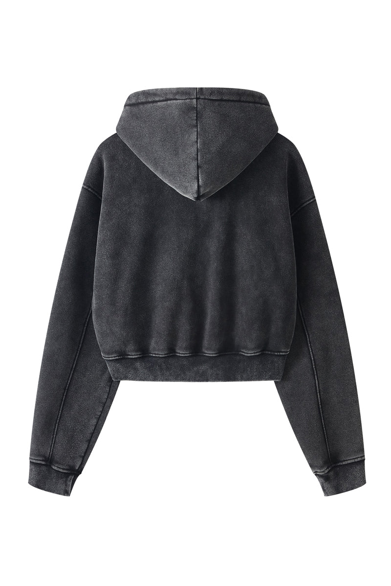 Washed Fleece Zipper Jacket