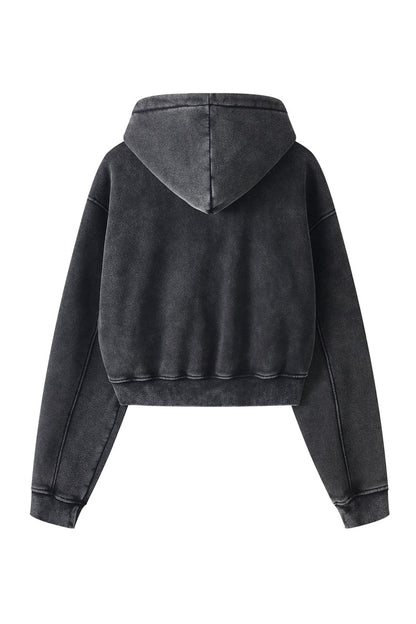 Washed Fleece Zipper Jacket