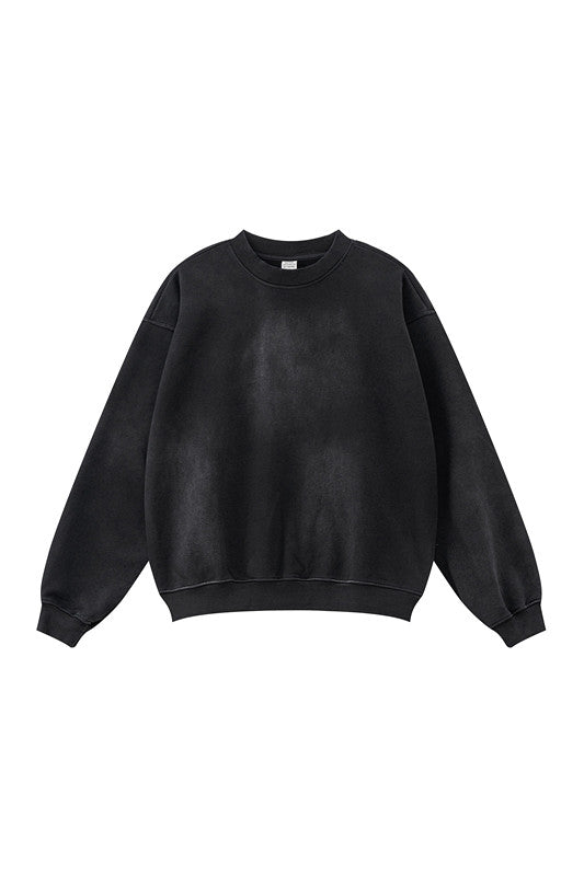 370GSM Gradient Spray Washed Out Crew