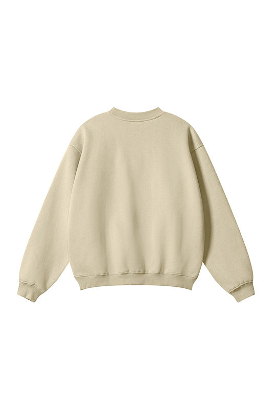 345GSM Fleece Solid Color Crew