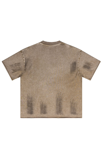 310GSM Brush Dyed Washed?Tee