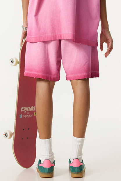 310GSM Gradient Washed Distressed Short
