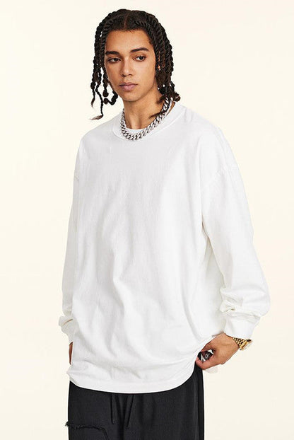 100% Cotton 250GSM Pigment Dyed Long Sleeve Crew