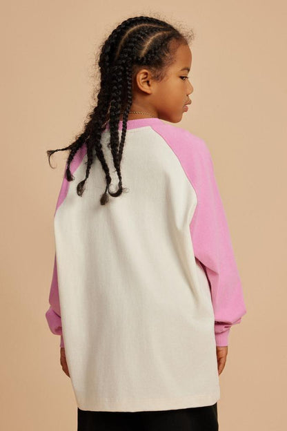 Kids Contrast Sleeve Crew