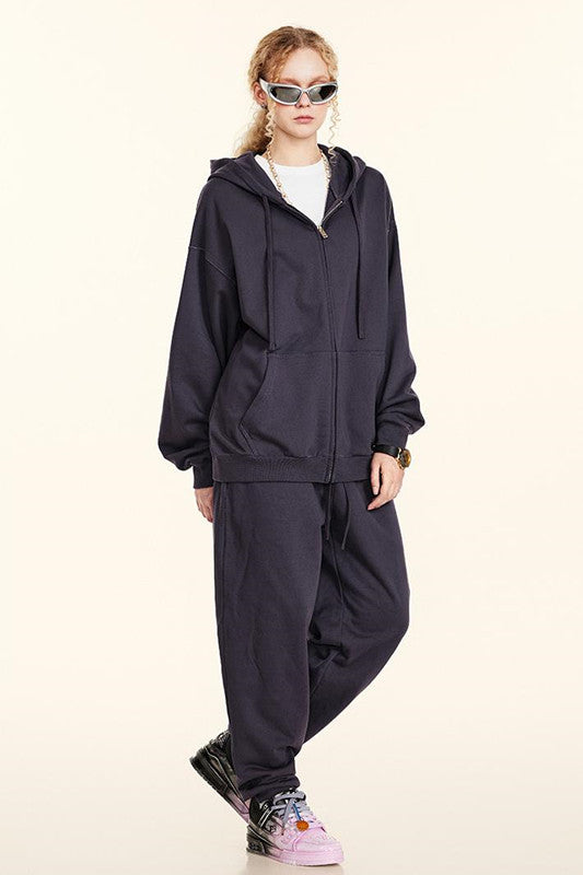 440GSM High Weight Solid Color Zipper Hoodie