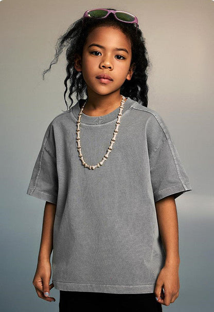 Kids 250G Side Stripe Washed Tee