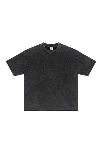 285GSM Distressed Fried Snowflakes Washed Tee