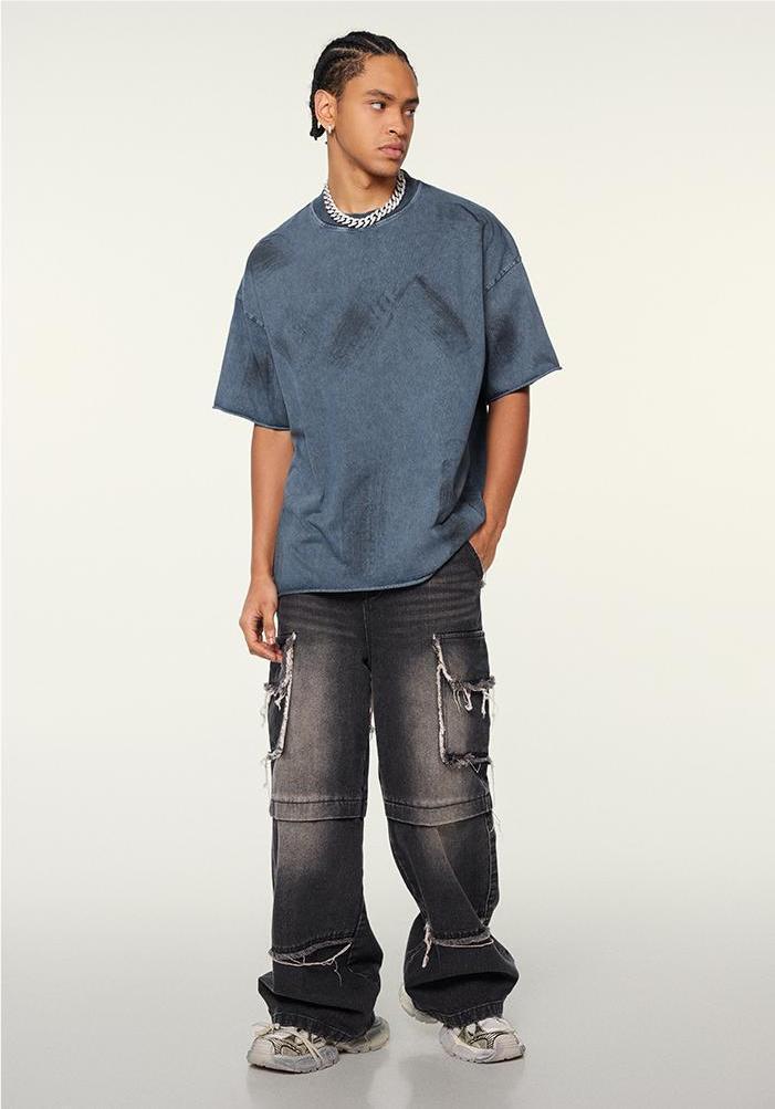 310GSM Brush Dyed Washed?Tee