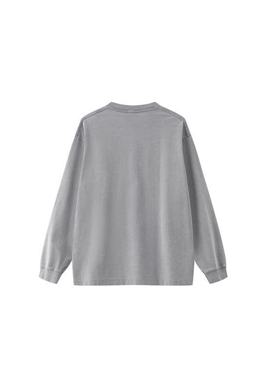 100% Cotton 250GSM Pigment Dyed Long Sleeve Crew