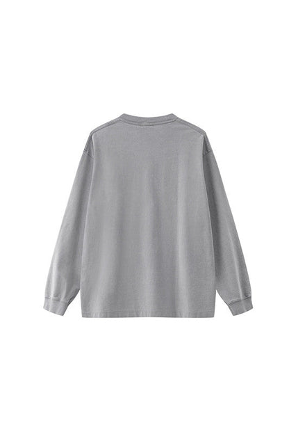 100% Cotton 250GSM Pigment Dyed Long Sleeve Crew