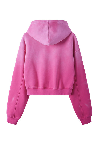 Washed Gradient Fleece Hoodie