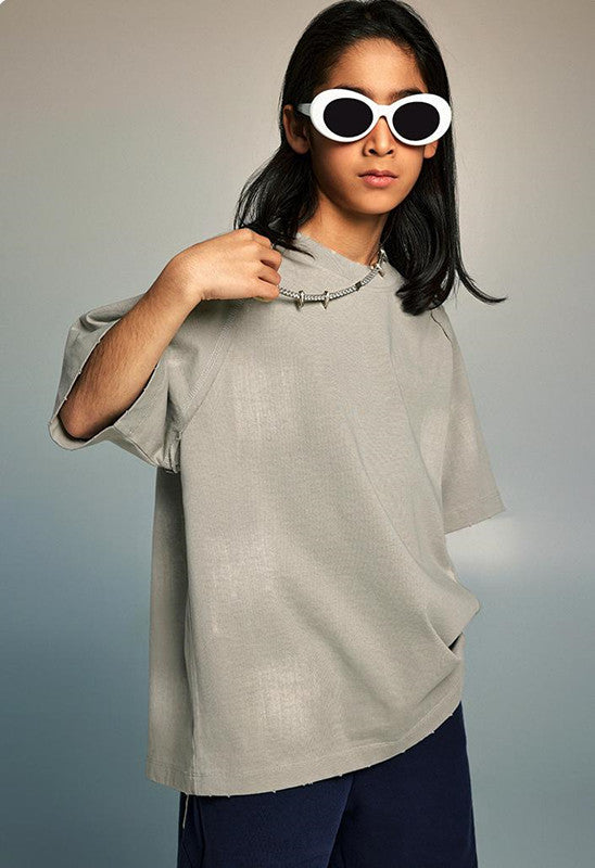 Kids 305GSM Brush Dyed Distressed Tee