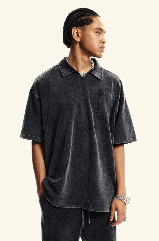 310GSM Washed Polo Tee