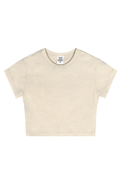 235GSM Pigment Dyed Crop Tee