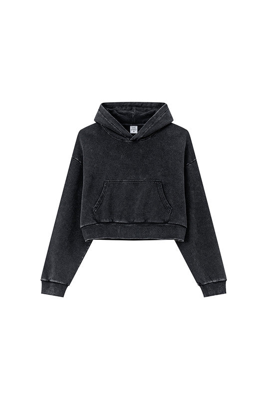 380GSM Gradient Washed Crop Hoodie