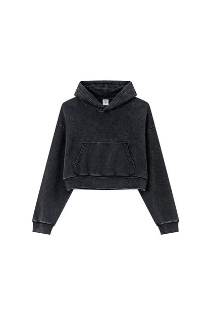 380GSM Gradient Washed Crop Hoodie