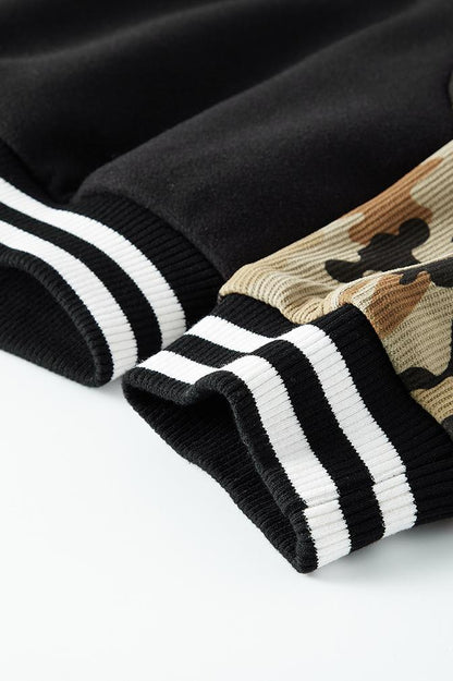 Camo Sleeve Baseball Jacket
