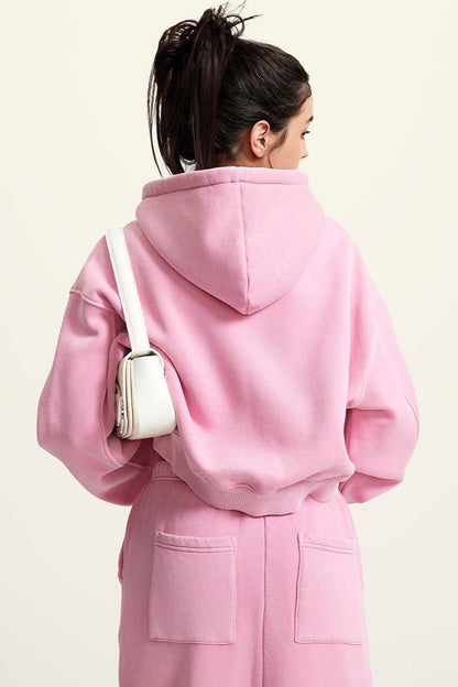 Washed Fleece Zipper Jacket