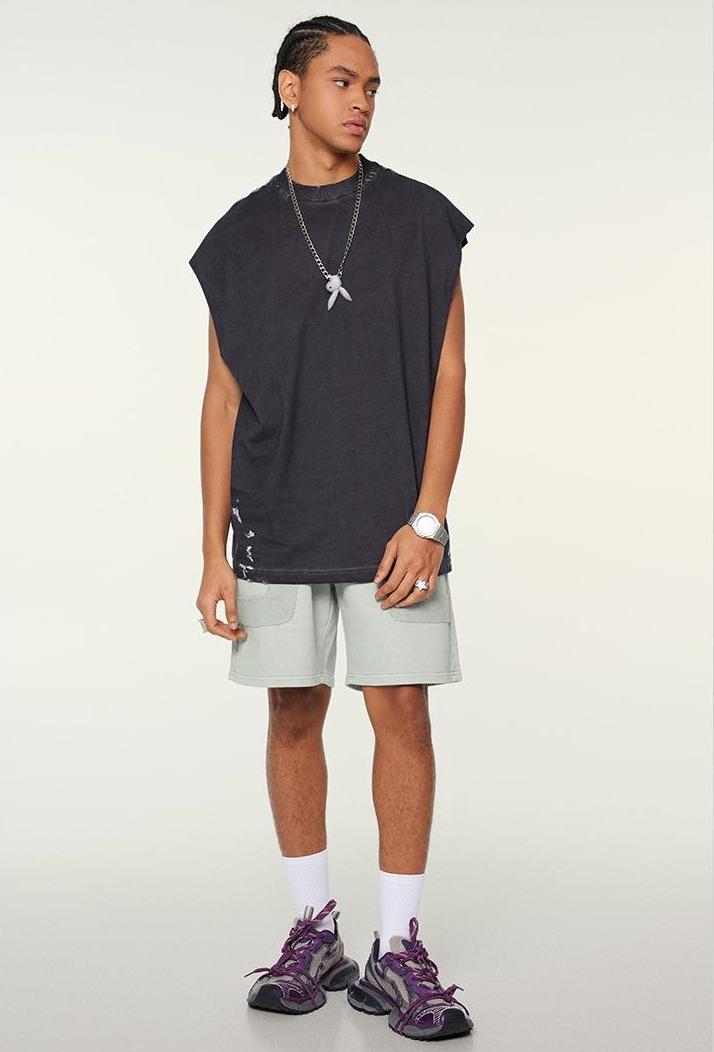350GSM Washed Patchwork Short