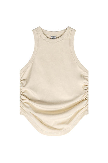 235GSM Ruched Coolness Material Washed Vest