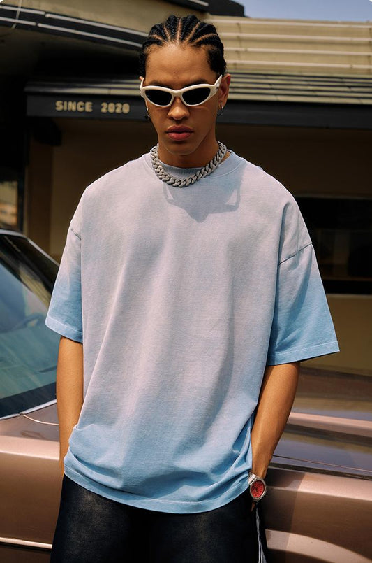 250GSM Distressed Washed Sun Fade Tee