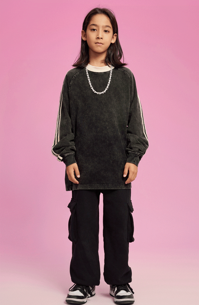 Kids Washed Stripe Crew