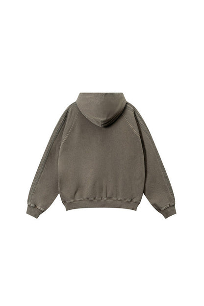 410GSM Stripe Side Pigment Dyed Hoodie