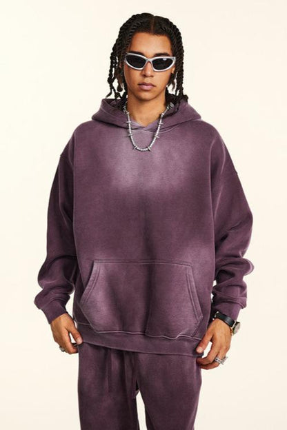 332GSM Gradient Sprayed Fleece Hoodie