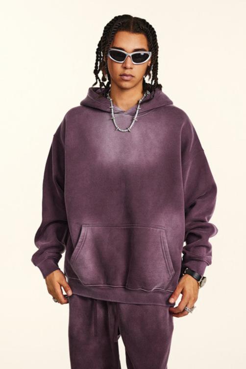 332GSM Gradient Sprayed Fleece Hoodie