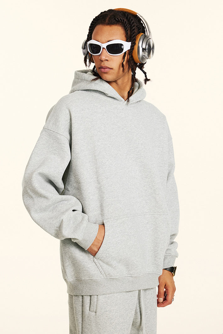345GSM Fleece Solid Oversized Hoodie