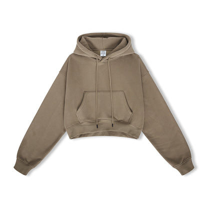 Basic Fleece Crop Hoodie