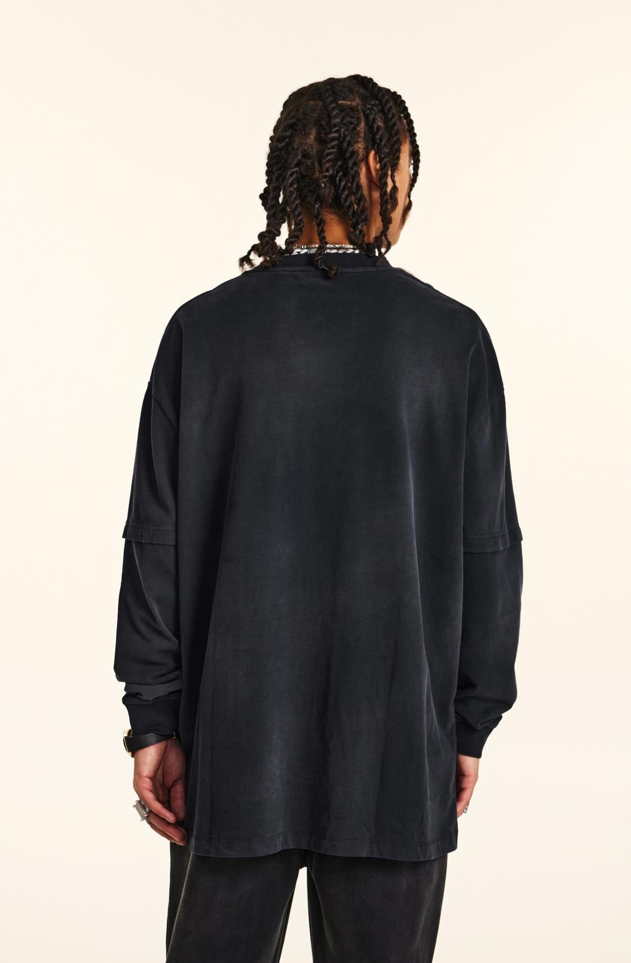 280GSM Spray Washed Splice Sleeve Crew