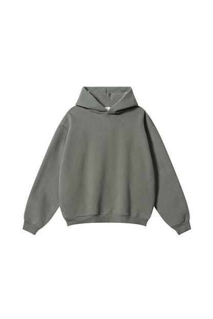 345GSM Solid Color Zipper Pockets Hoodie