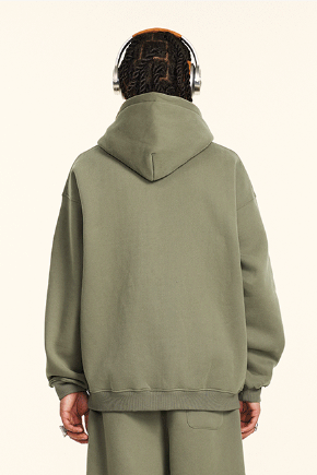 345GSM Fleece Solid Oversized Hoodie