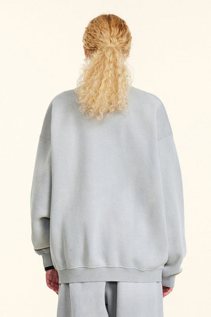 332GSM Spray Washed Fleece Crew