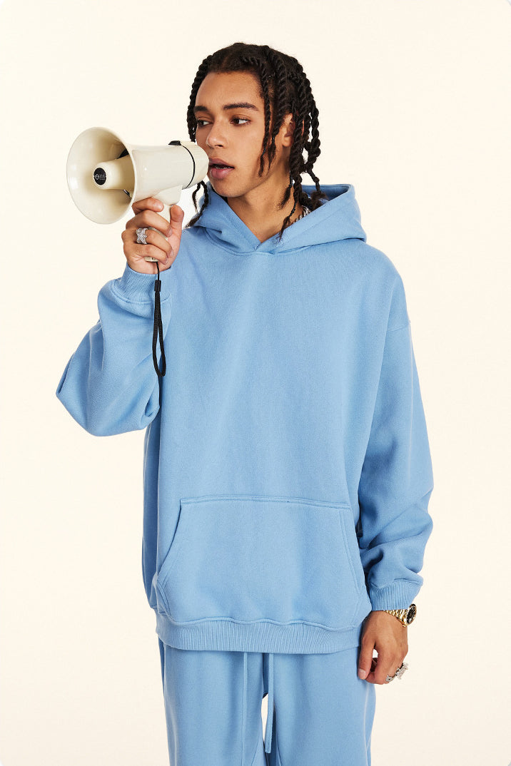 345GSM Fleece Solid Oversized Hoodie