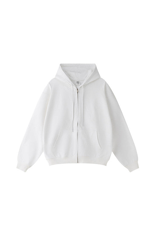 440GSM High Weight Solid Color Zipper Hoodie