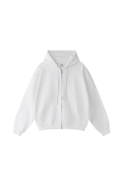 440GSM High Weight Solid Color Zipper Hoodie