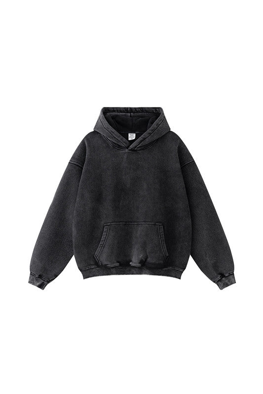 332GSM Pigment Dyed Washed Fleece Hoodie