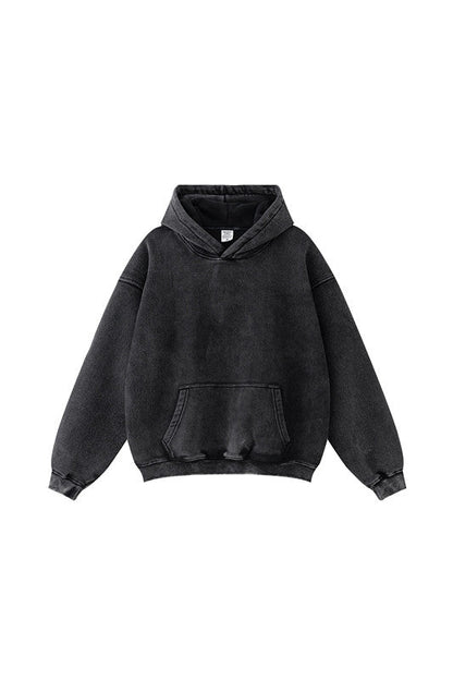 332GSM Pigment Dyed Washed Fleece Hoodie