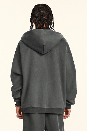 345GSM Fleece Solid Color Zipper Jacket